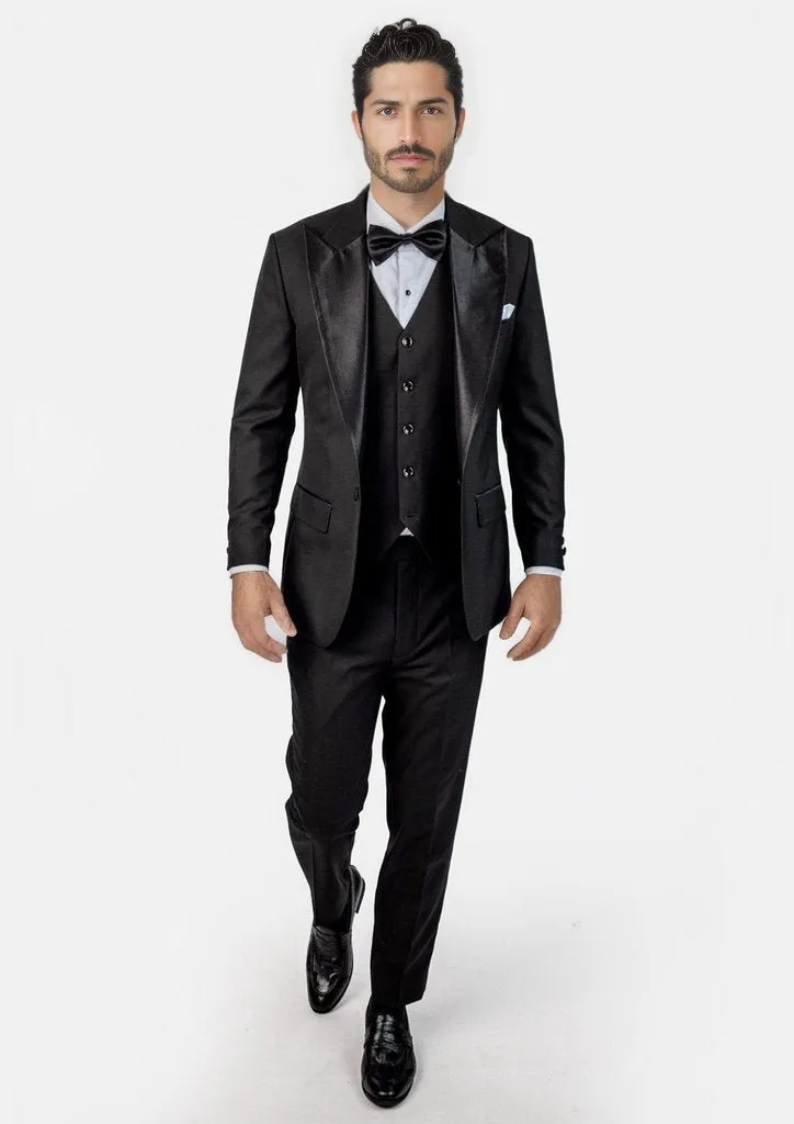 Liberty Black Sharkskin Tuxedo