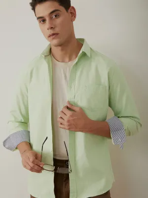 Light Green Plain Cotton Shirt