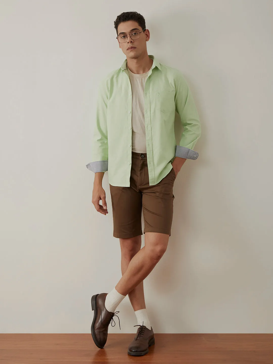 Light Green Plain Cotton Shirt