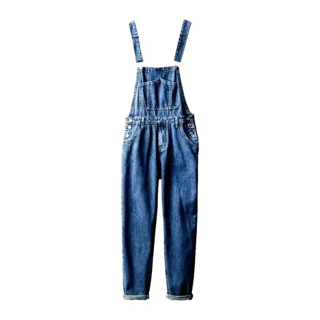 Light wash men's jean overall