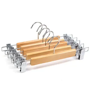 Log Color Trousers Rack Solid Wood Trousers Rack Trousers Clip Skirt Clip Wood Trousers Clip Clip Hanger