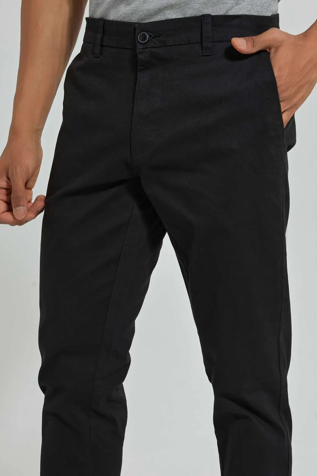 Men Black Regular Fit Trousers