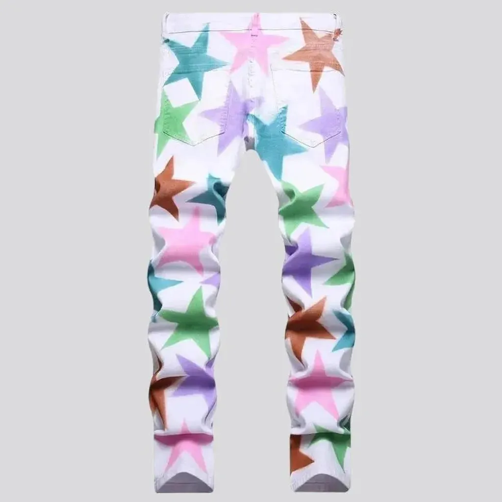 Men's color-stars jeans