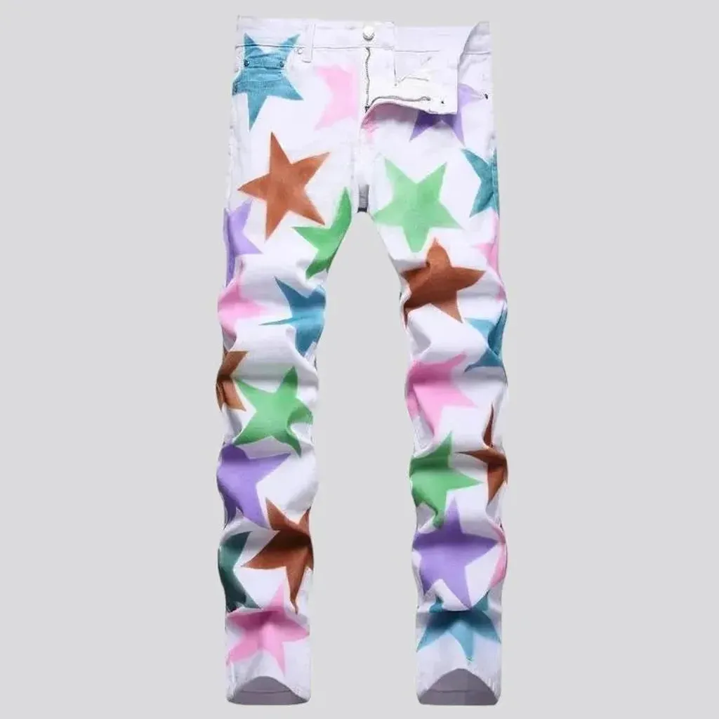 Men's color-stars jeans