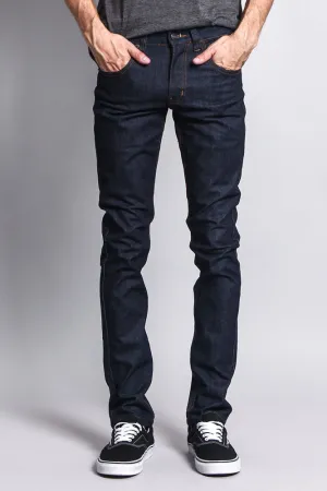 Men's Skinny Fit Raw Denim Jeans (Indigo/Timber)