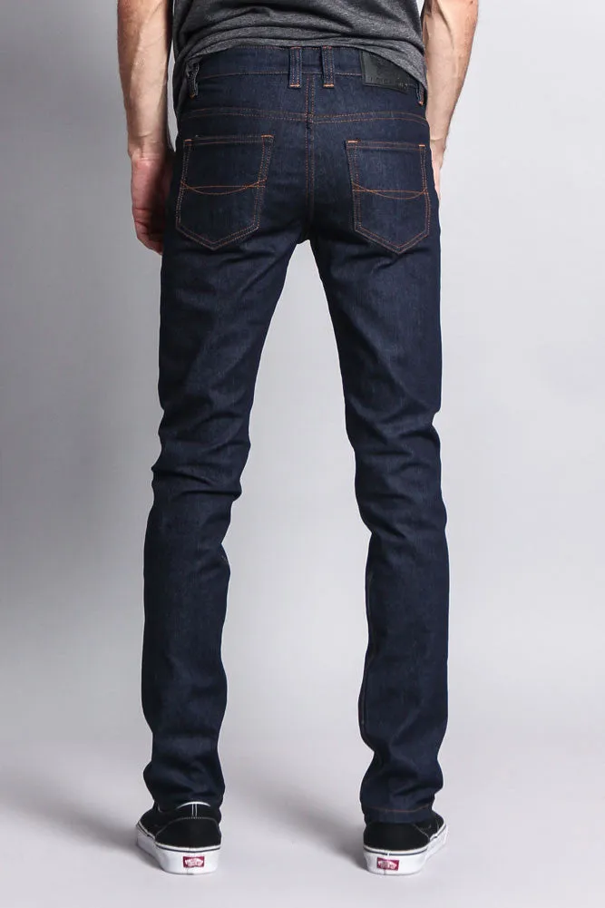 Men's Skinny Fit Raw Denim Jeans (Indigo/Timber)