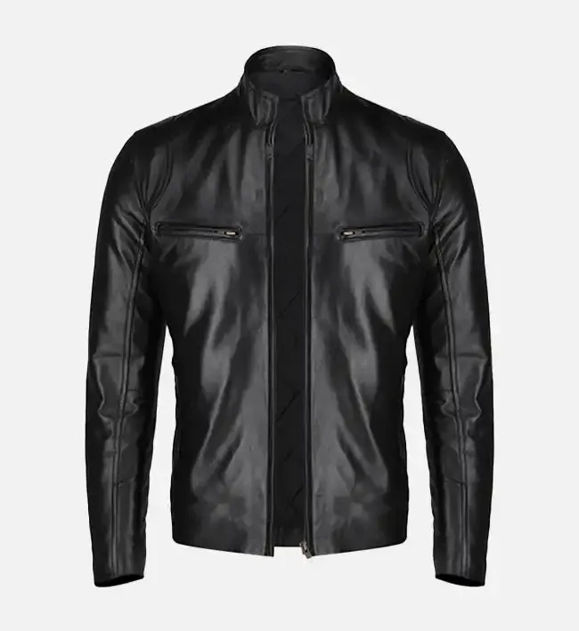 Men’s Slim Fit Black Leather Jacket