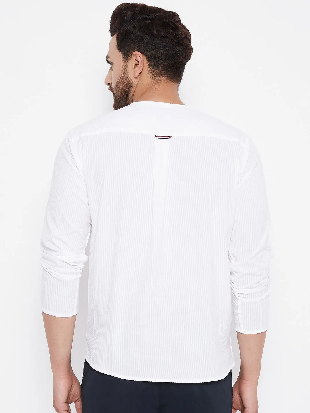 Men's White Solid Pure Cotton Kurta - Even Apparels