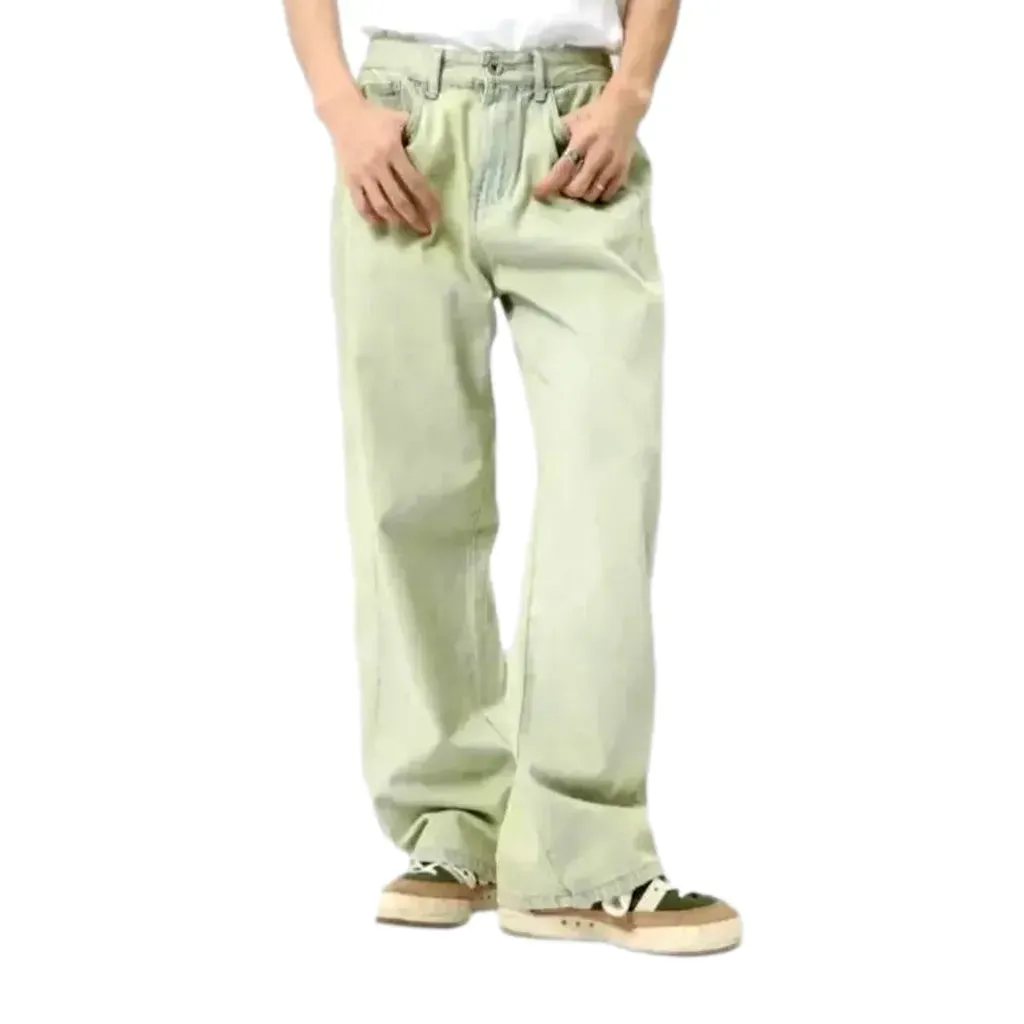 Mid rise yellow-cast men's jeans