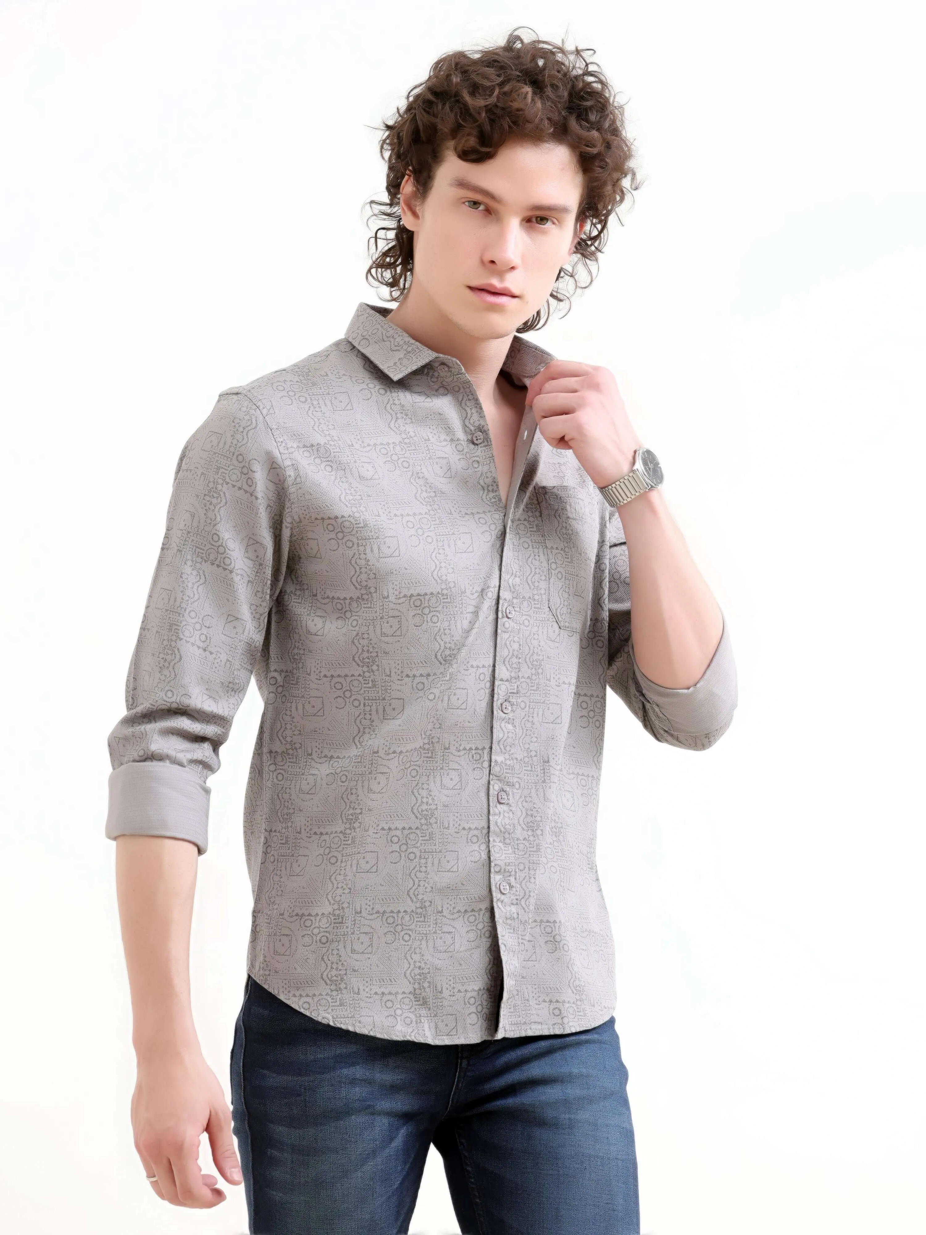 Misty Printed Grey Shirt