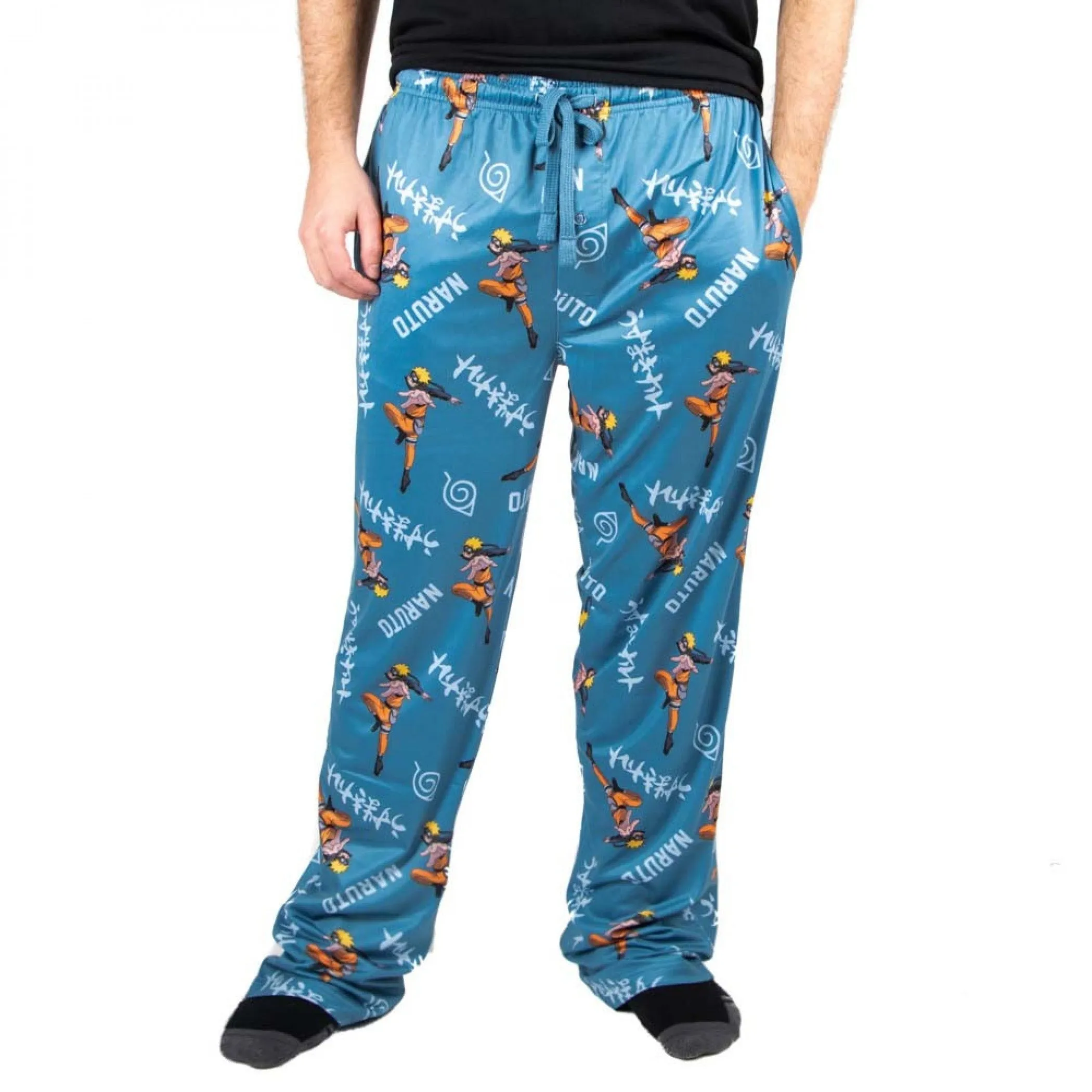 Naruto Character and Text All Over Print Sleep Pants