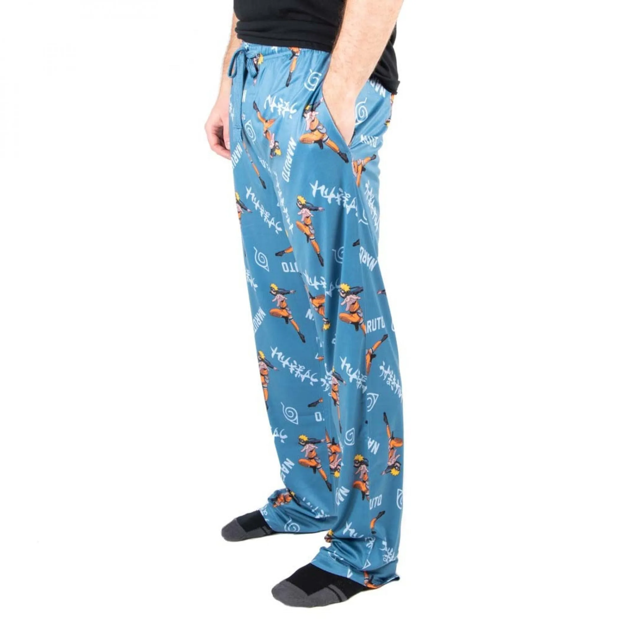 Naruto Character and Text All Over Print Sleep Pants