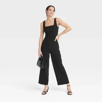 New - A New Day Women's Maxi Jumpsuit Straight Sleeveless Stretchy Jumpsuit