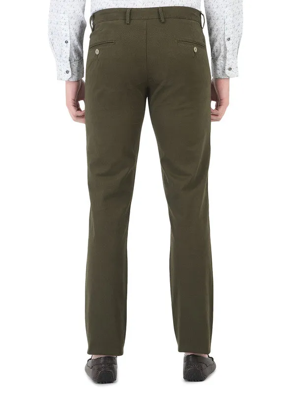 Olive Printed Ultra Slim Fit Trouser