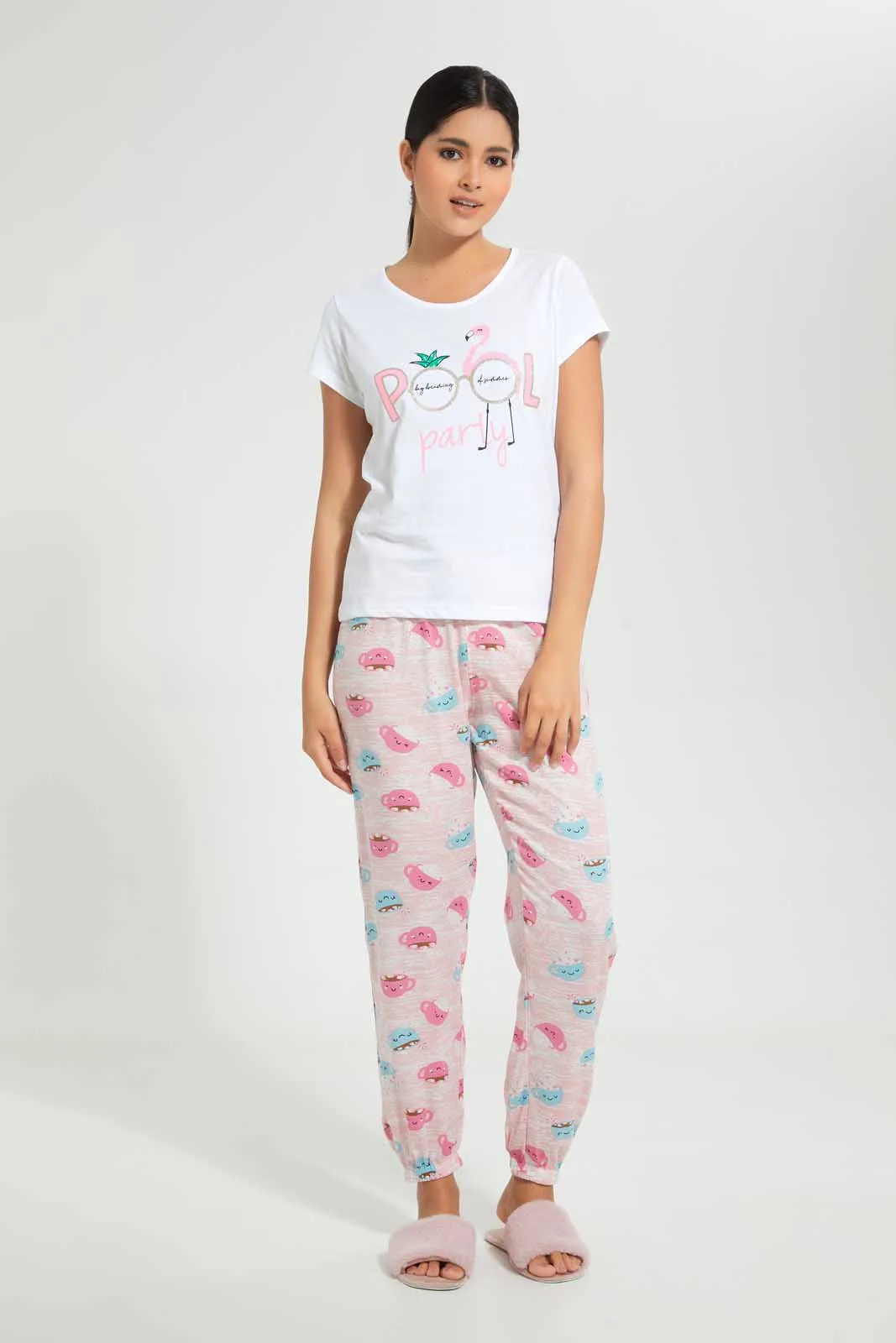 Pink Printed Pyjama Bottom