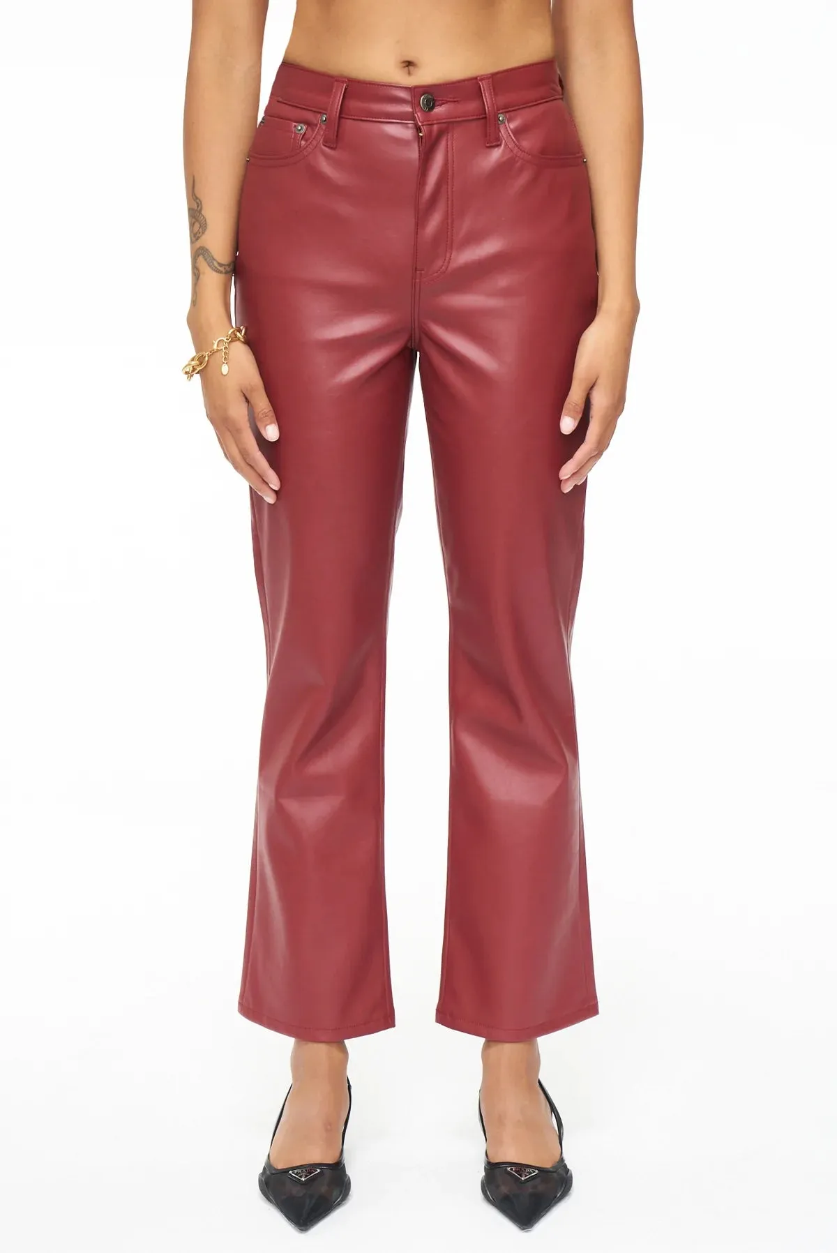 PIS Lennon High-Rise Crop Boot Pant Carmine