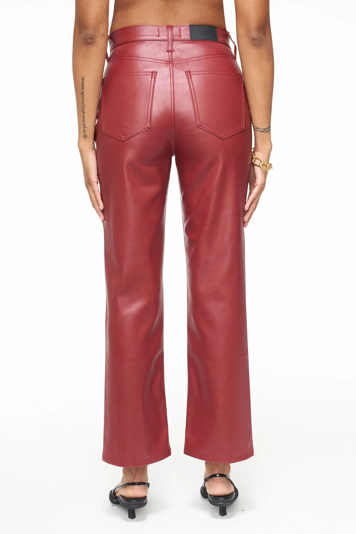 PIS Lennon High-Rise Crop Boot Pant Carmine