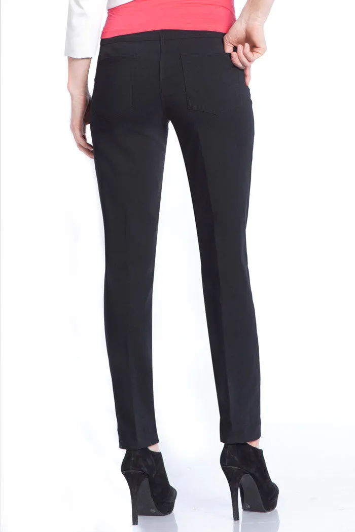 Pull-On Black Ankle Dress Pants with Pockets