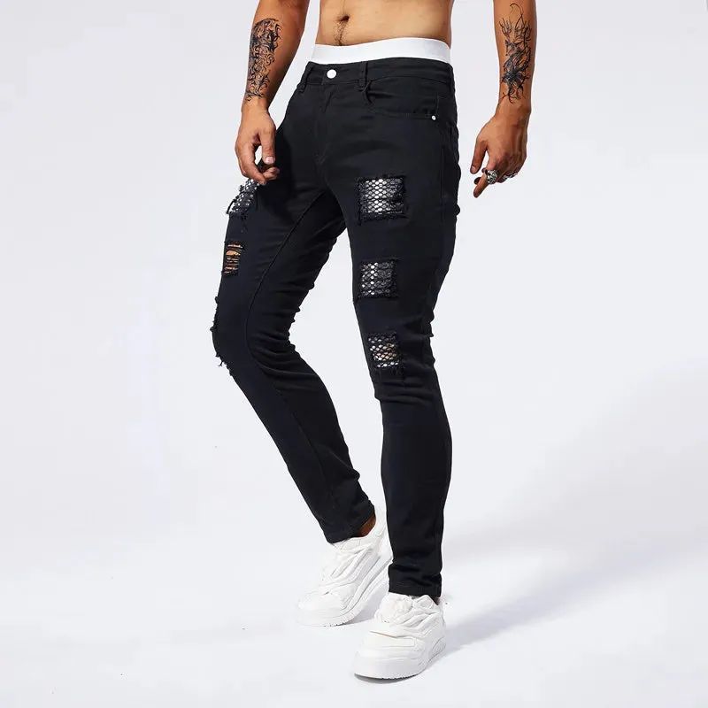 RESHAKE Men's Slim Fit Ripped Jeans