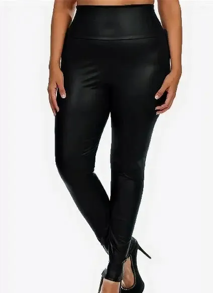 Rizzo Plus Size Faux Leather Leggings