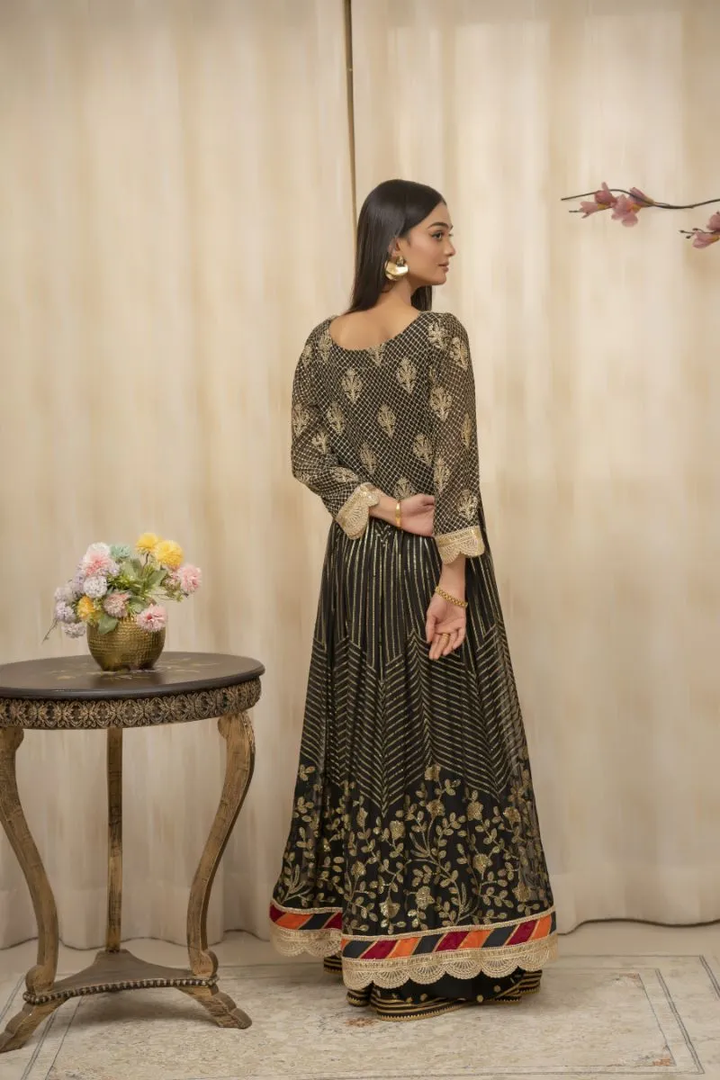 Sadia Aamir - Amani - Black - Chiffon - 3 Piece