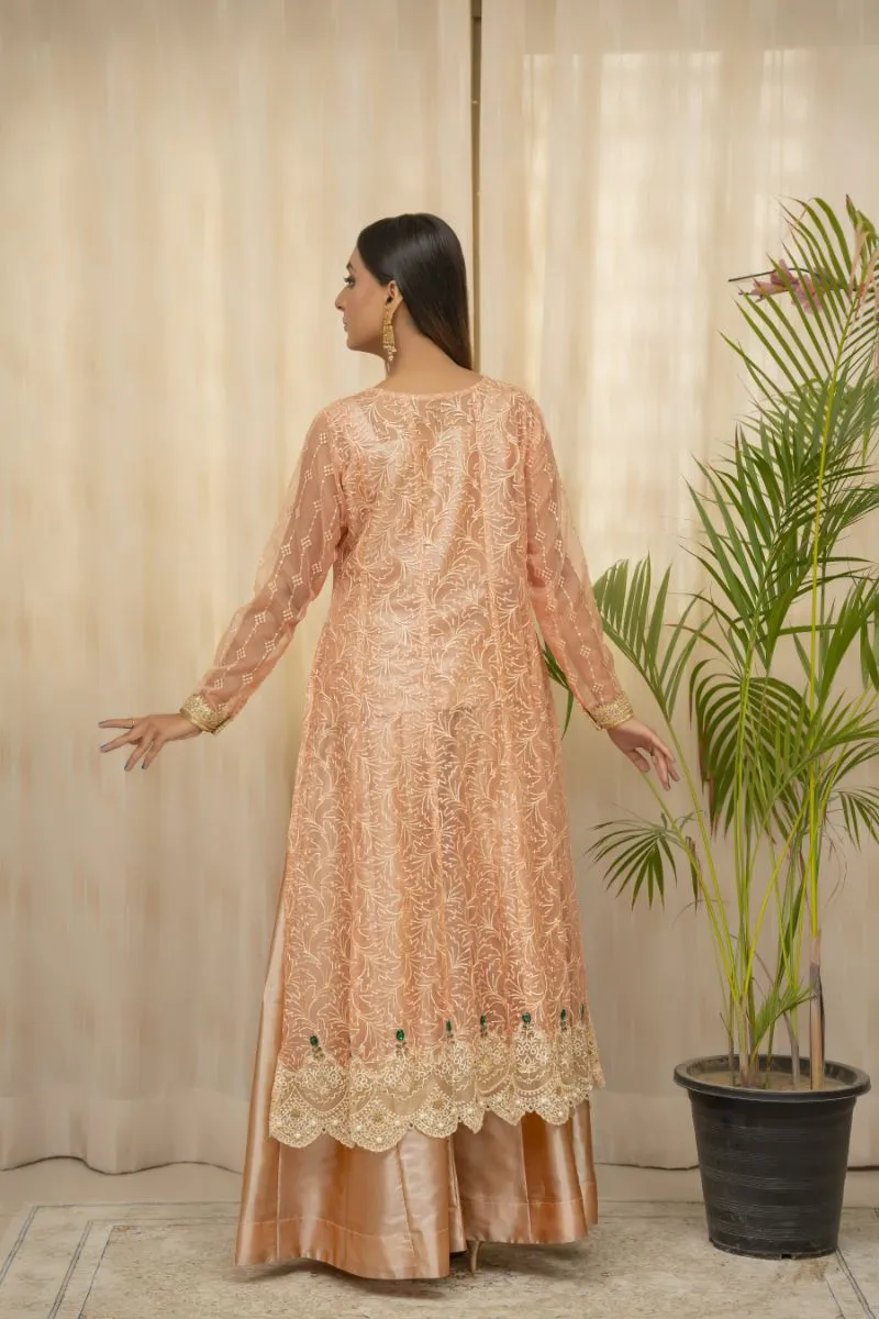 Sadia Aamir - Jhankar - Coral  - Organza - 4 Piece