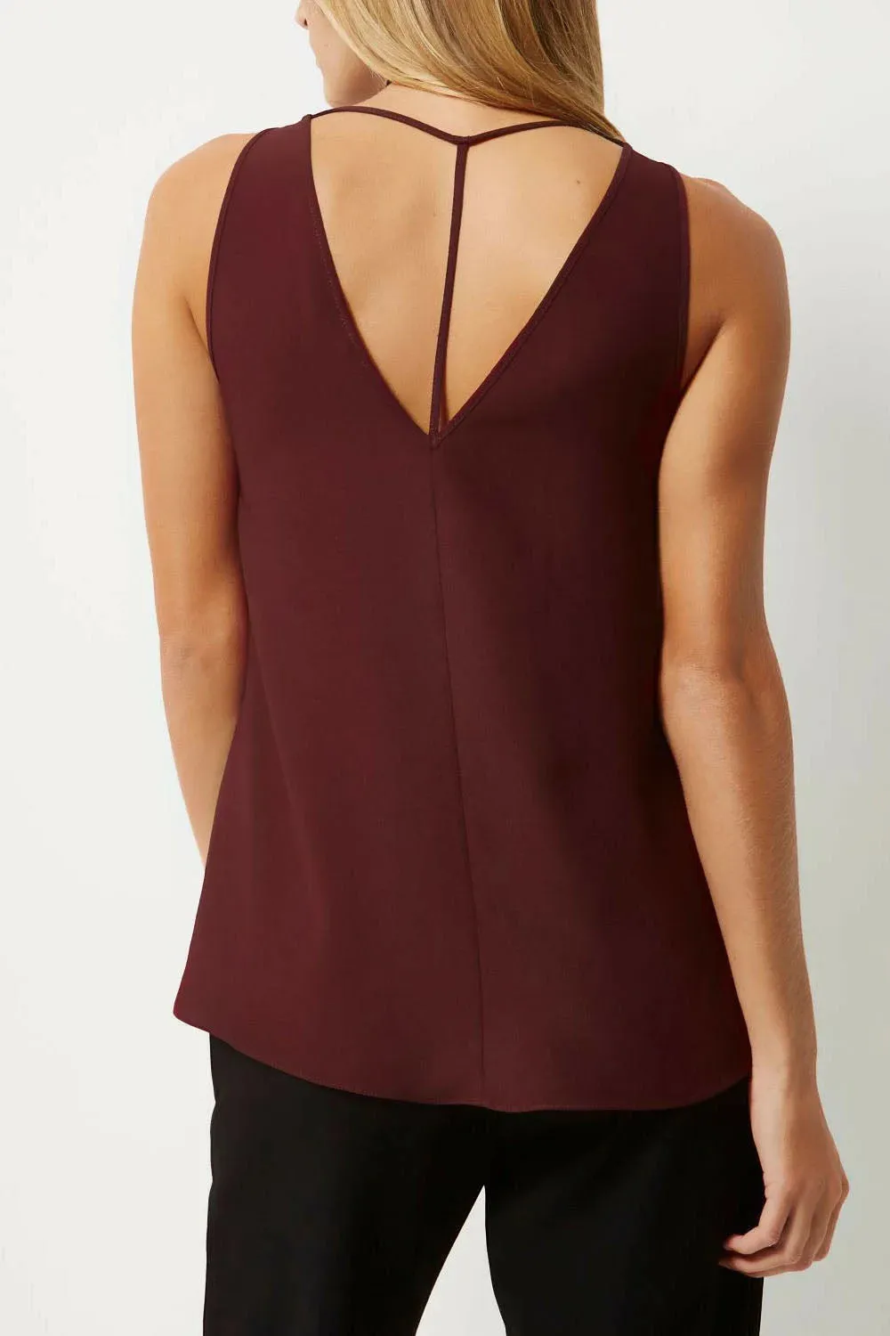 Satin V Neck Swing Top