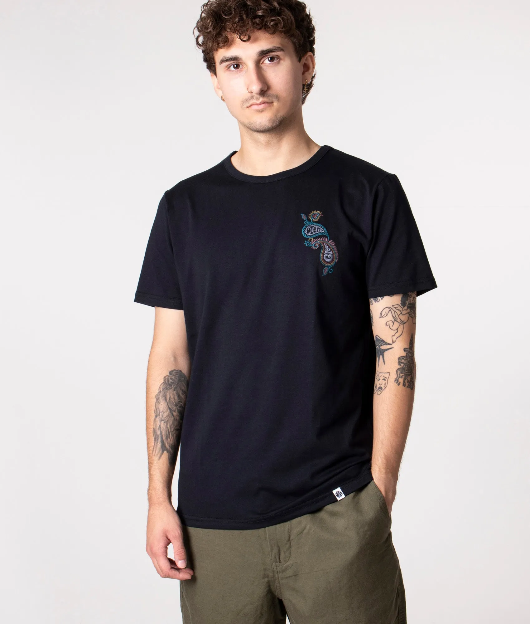 Slim Fit Alloway Paisley Embriodered T-Shirt