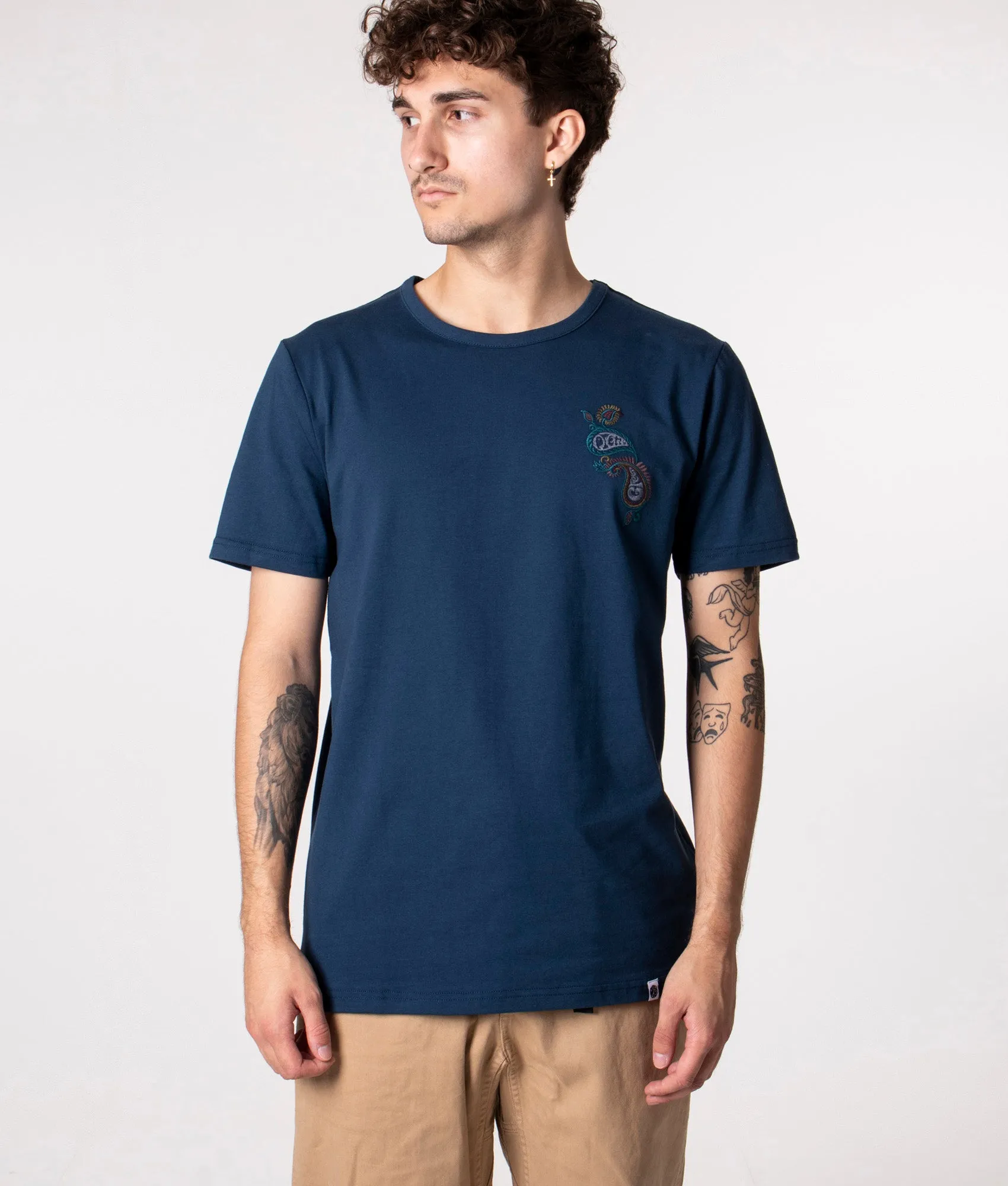 Slim Fit Alloway Paisley Embroidered T-Shirt