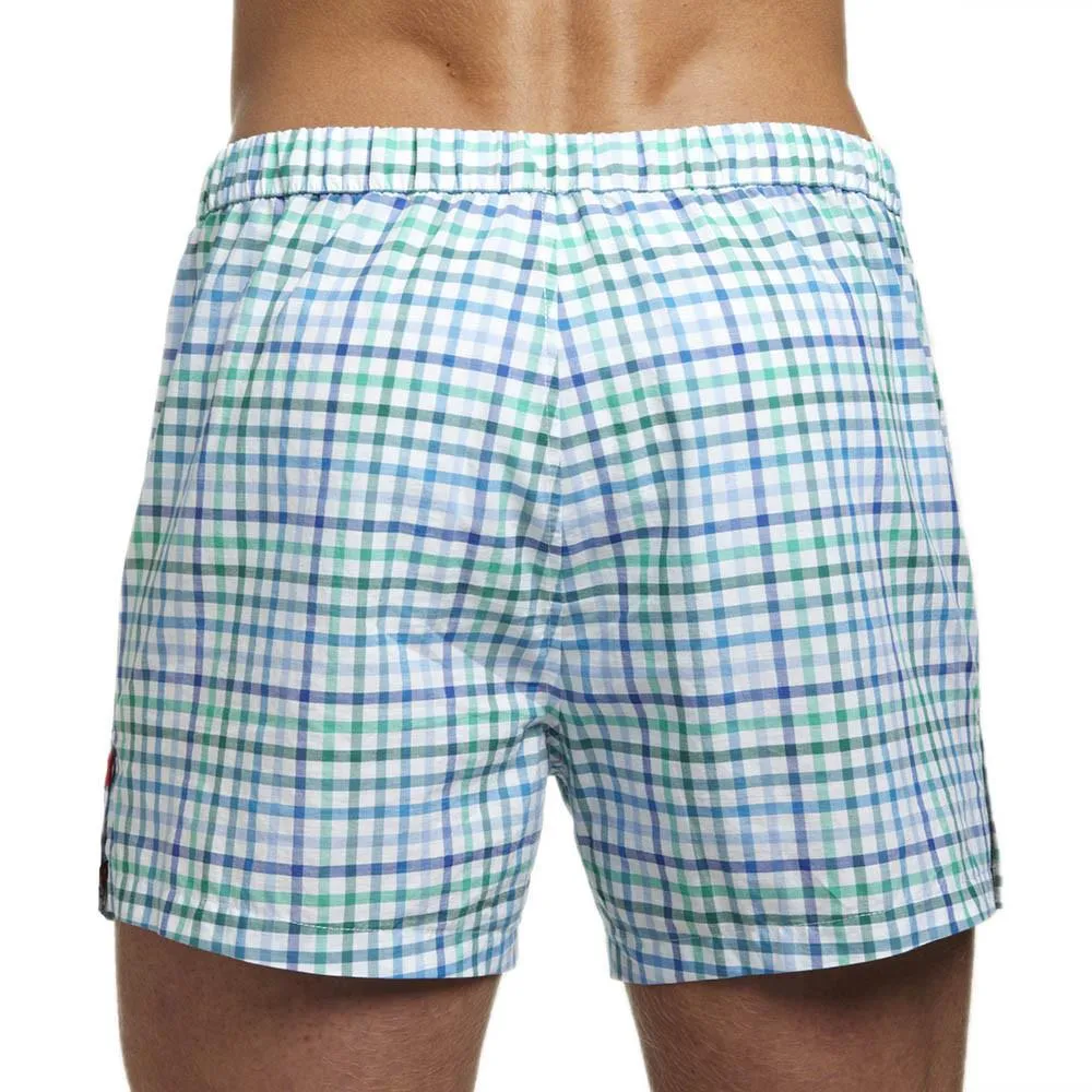 Slim-Fit Boxers Blue/Green Tattersall