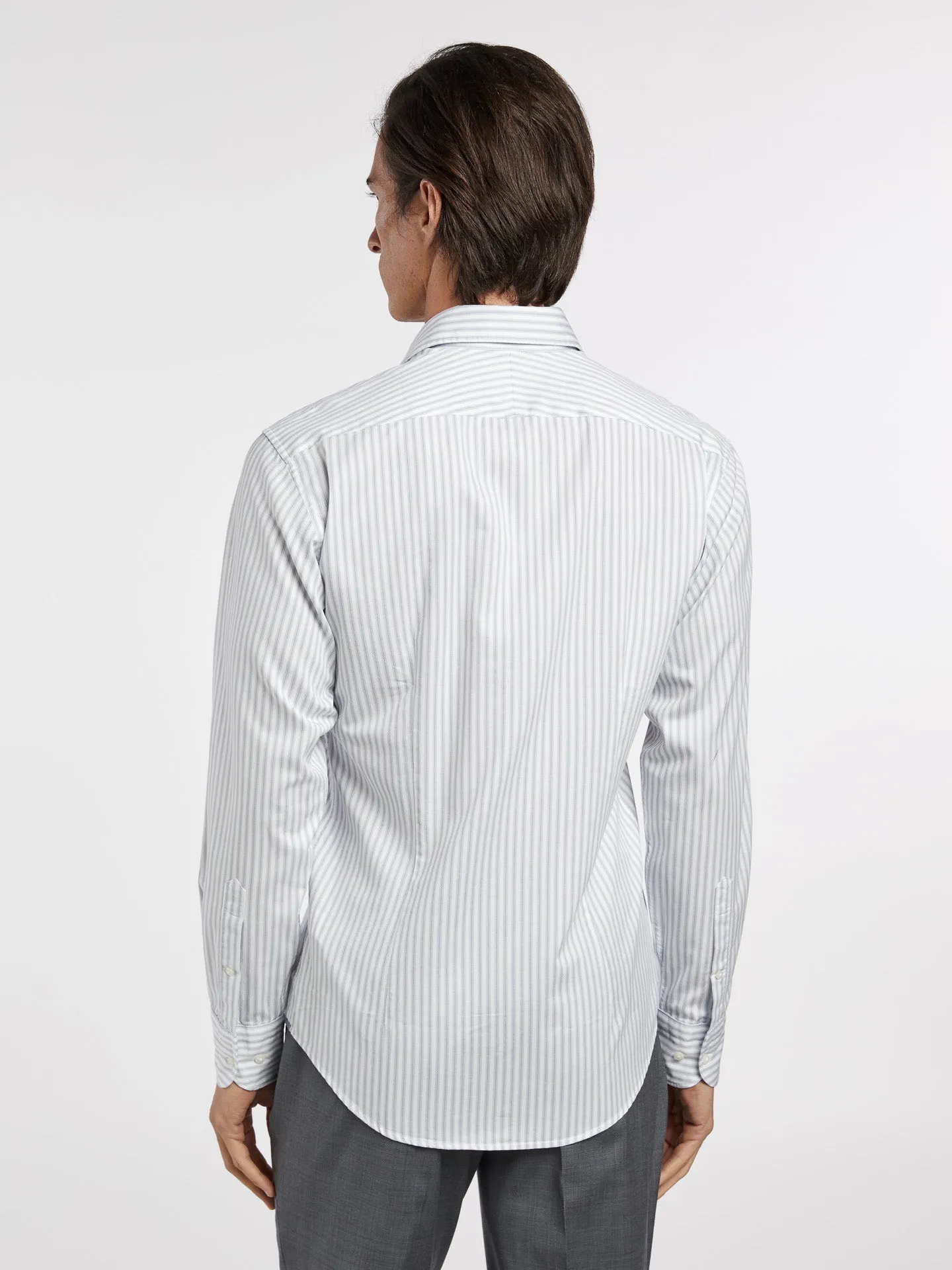 Slim fit business striped formal shirt