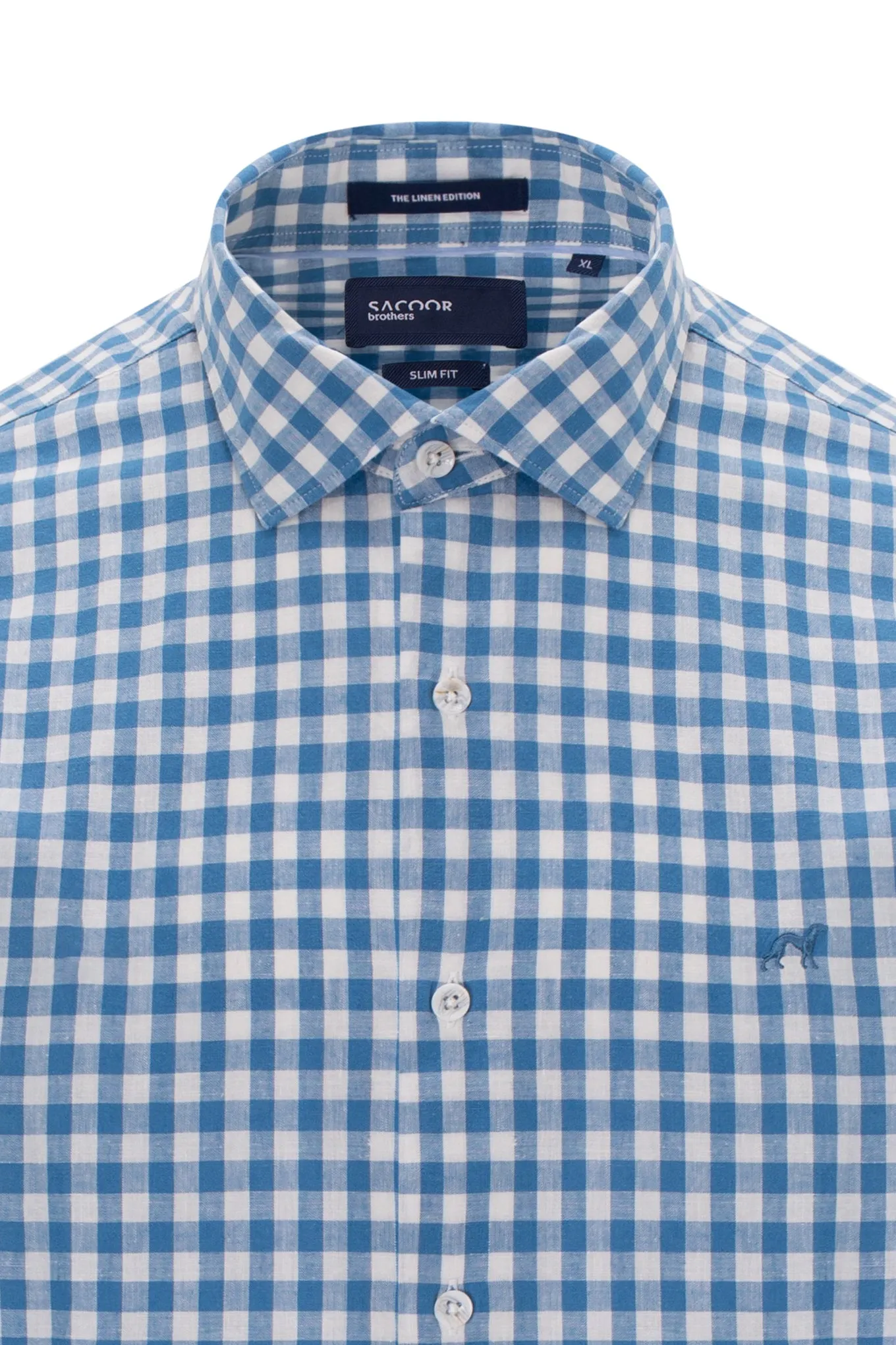 Slim fit checks linen edition shirt