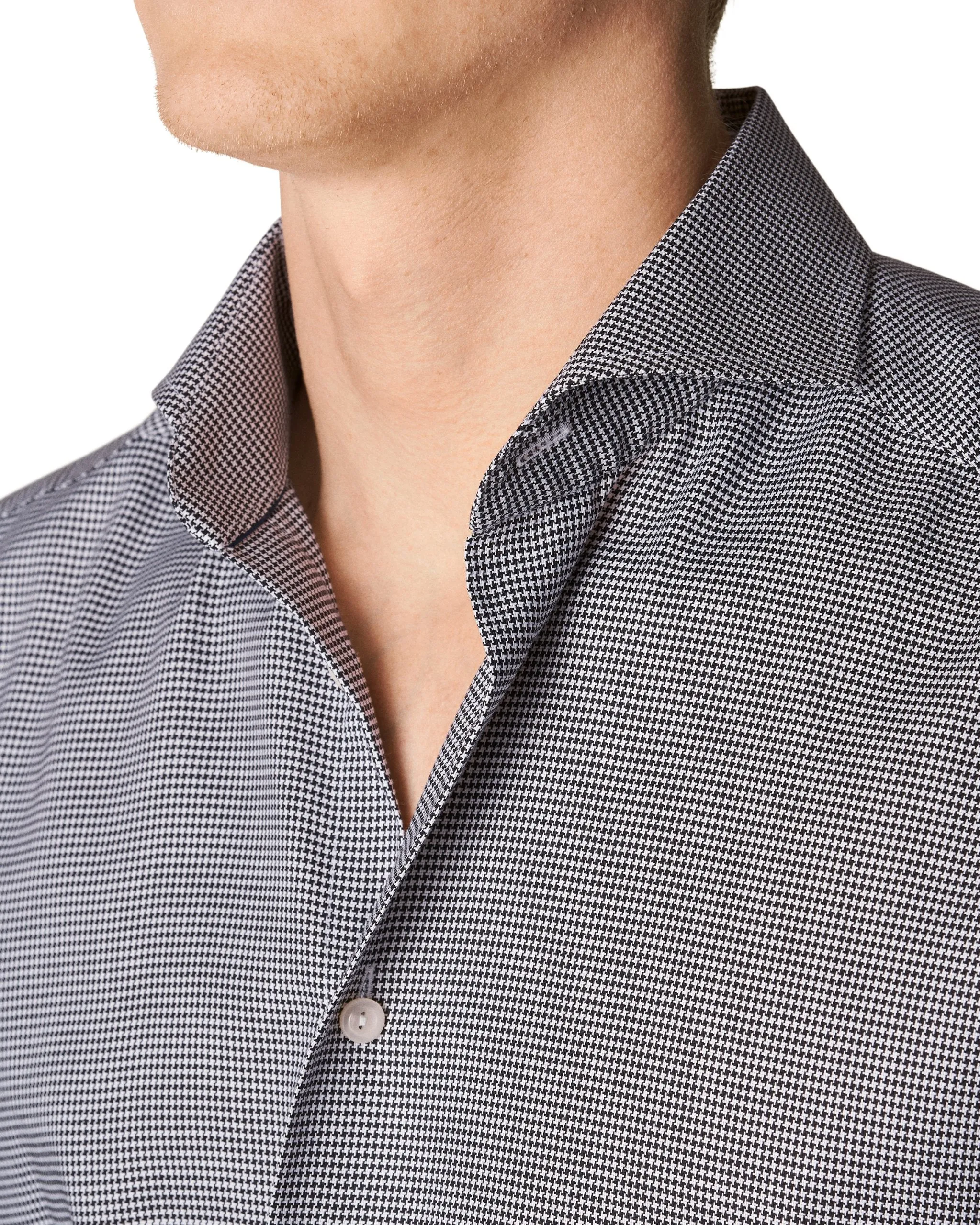 Slim Fit - Houndstooth Print Shirt