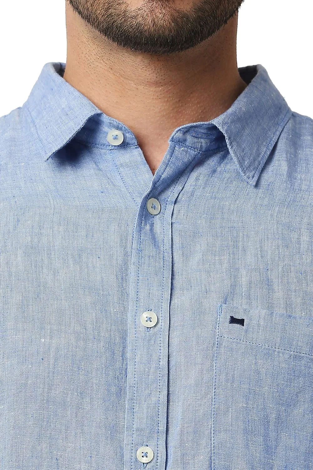 Slim Fit Linen Halfsleeves Shirt