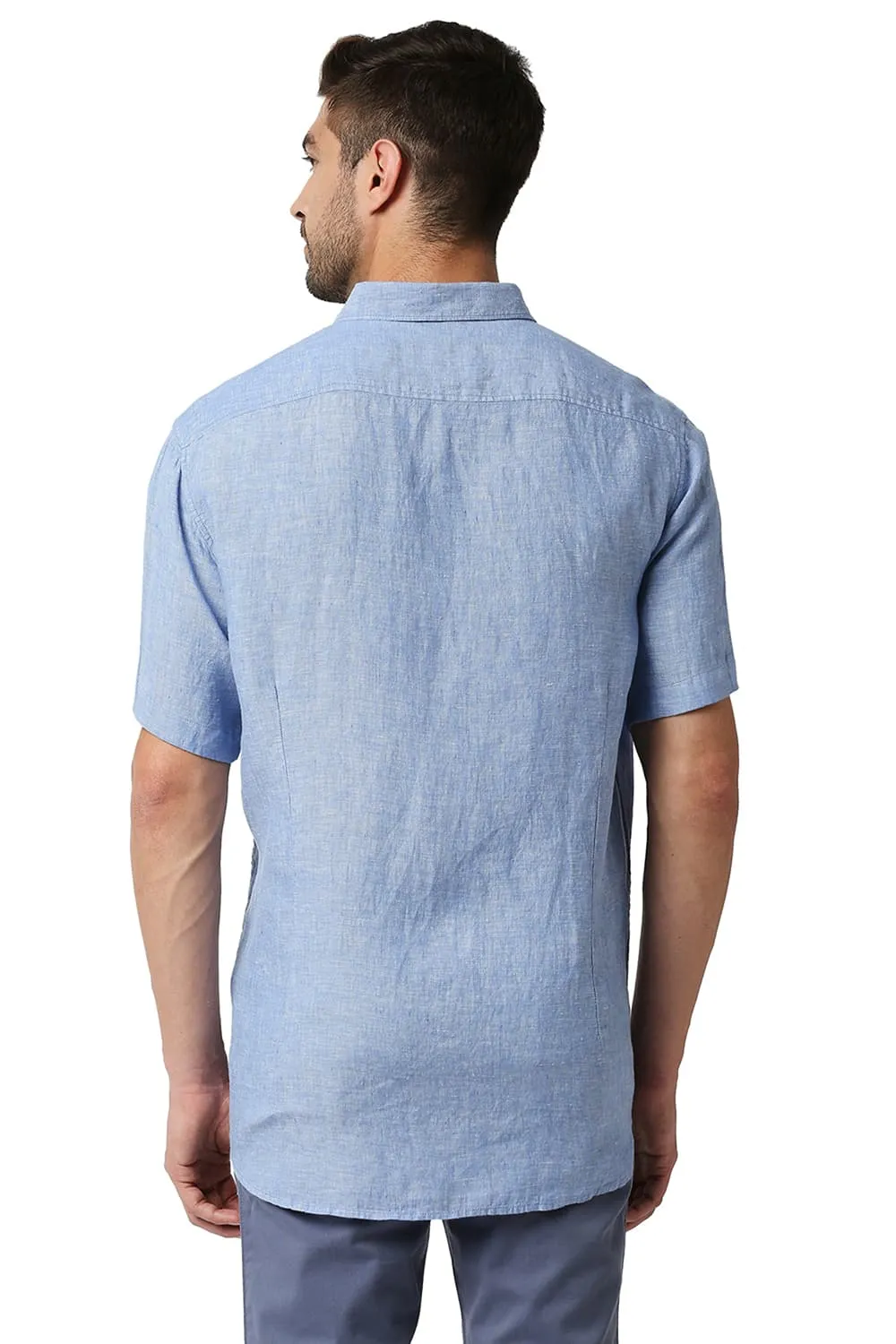 Slim Fit Linen Halfsleeves Shirt