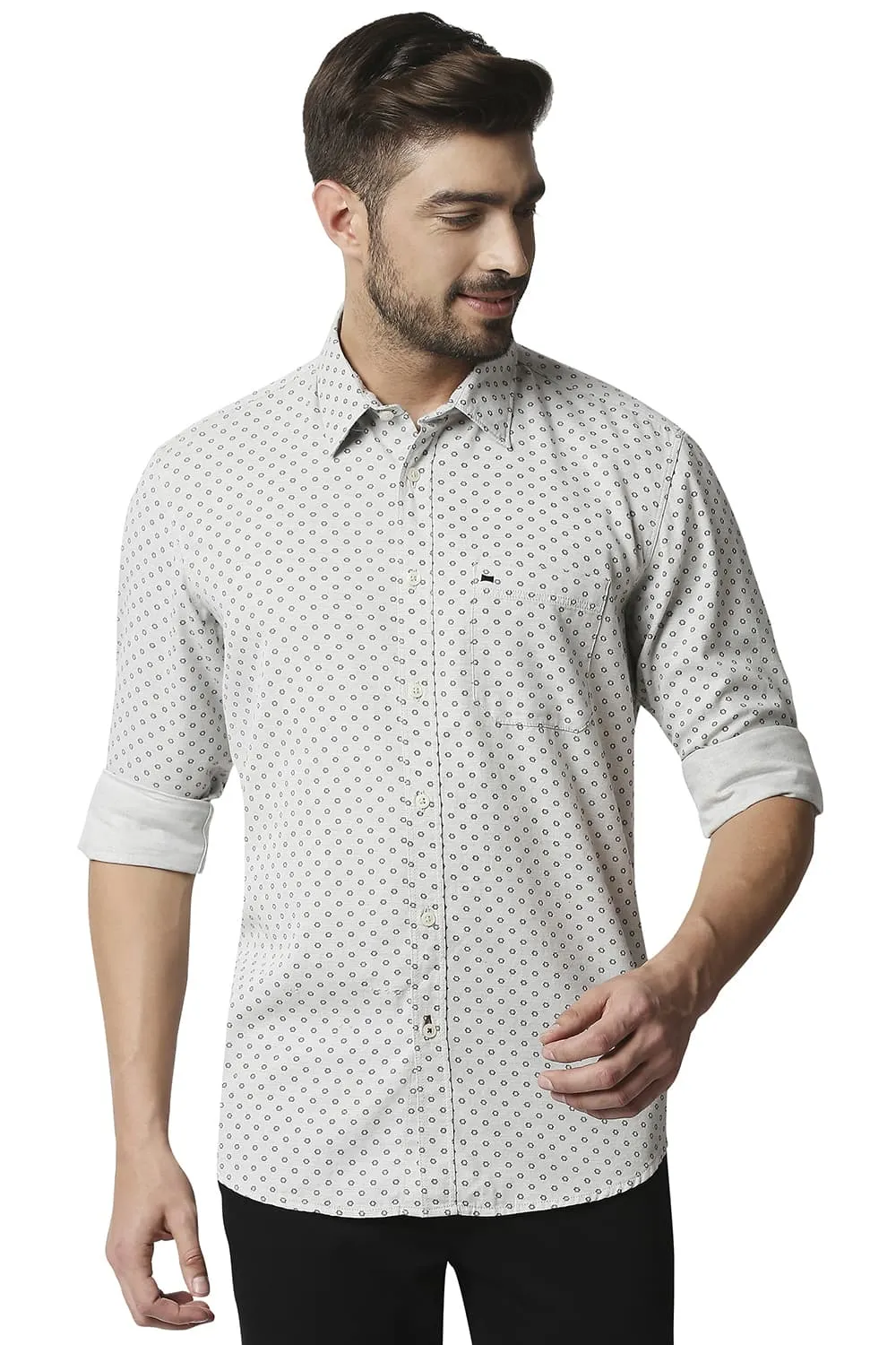 Slim Fit Melange Printed Shirt