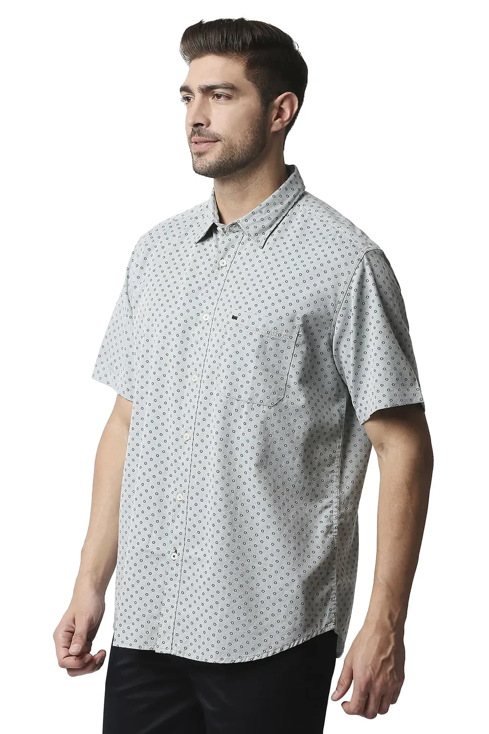 Slim Fit Melange Printed Shirt