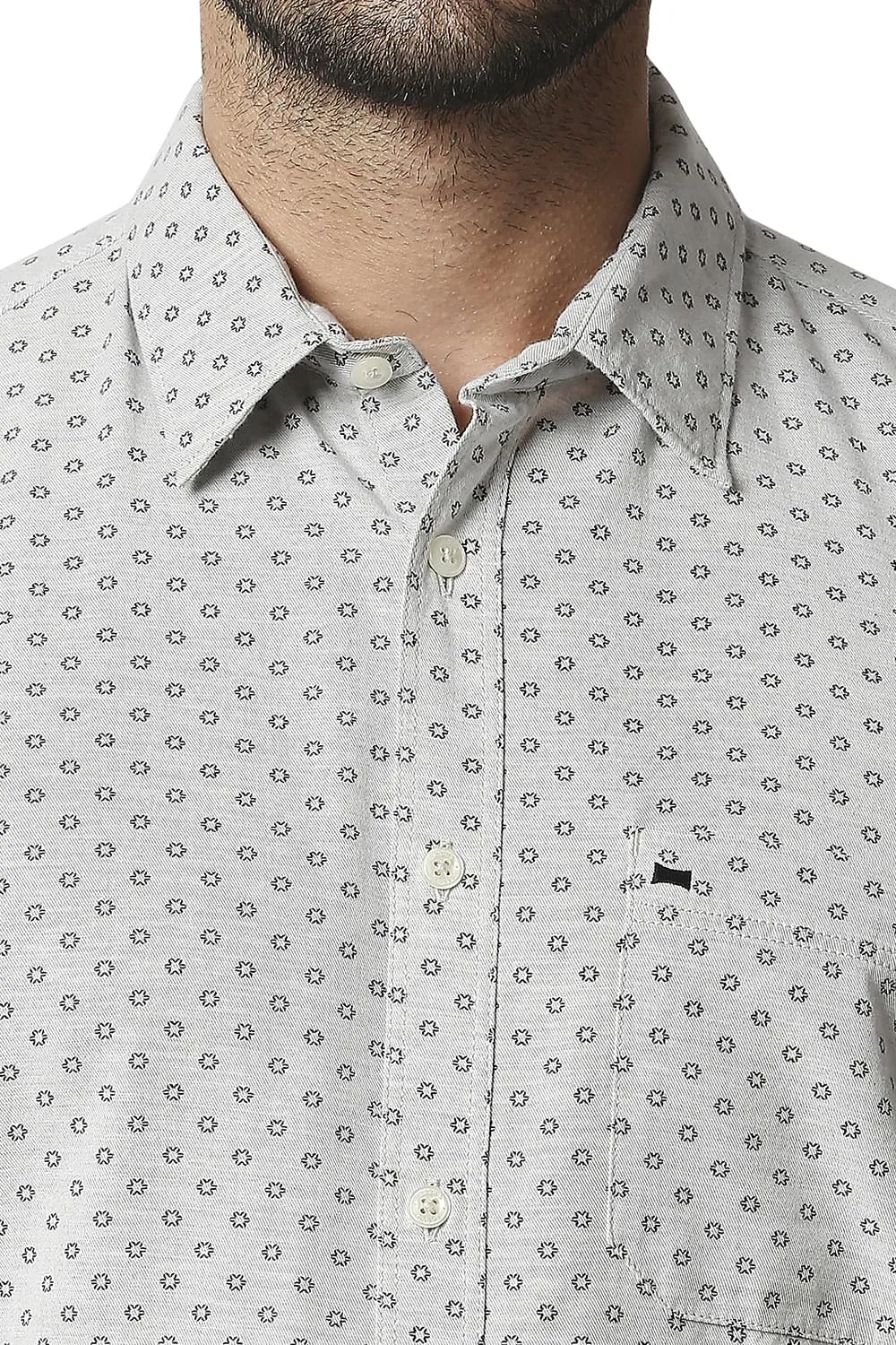 Slim Fit Melange Printed Shirt