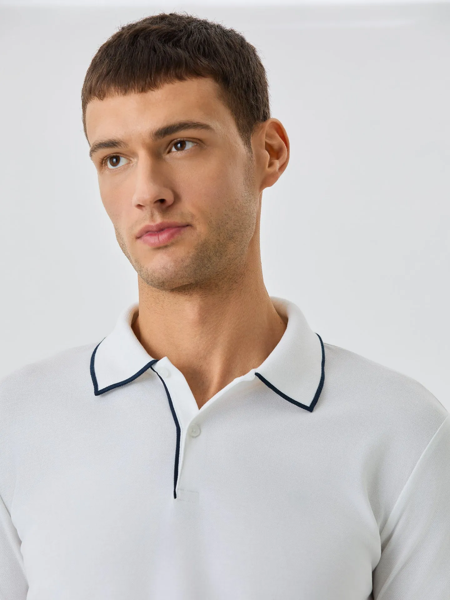 Slim Fit Piqué Polo With Logo Embroidery In Cotton Blend