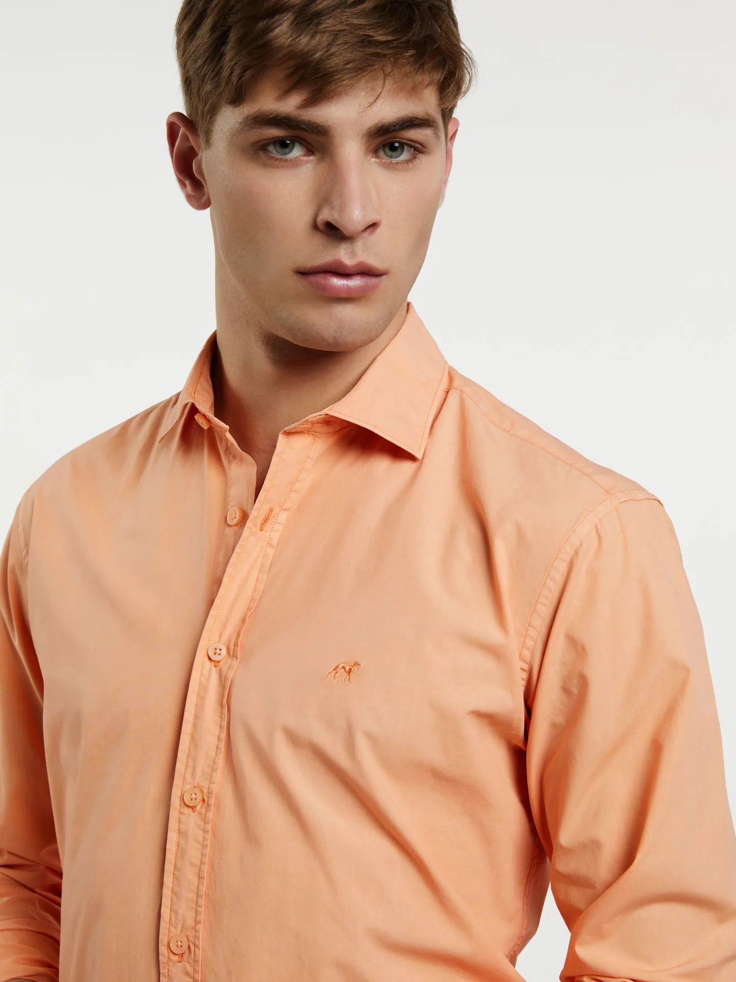 Slim fit poplin faded shirt