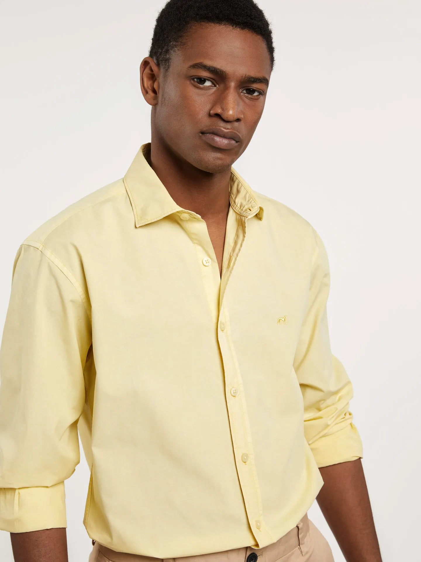 Slim fit poplin faded shirt