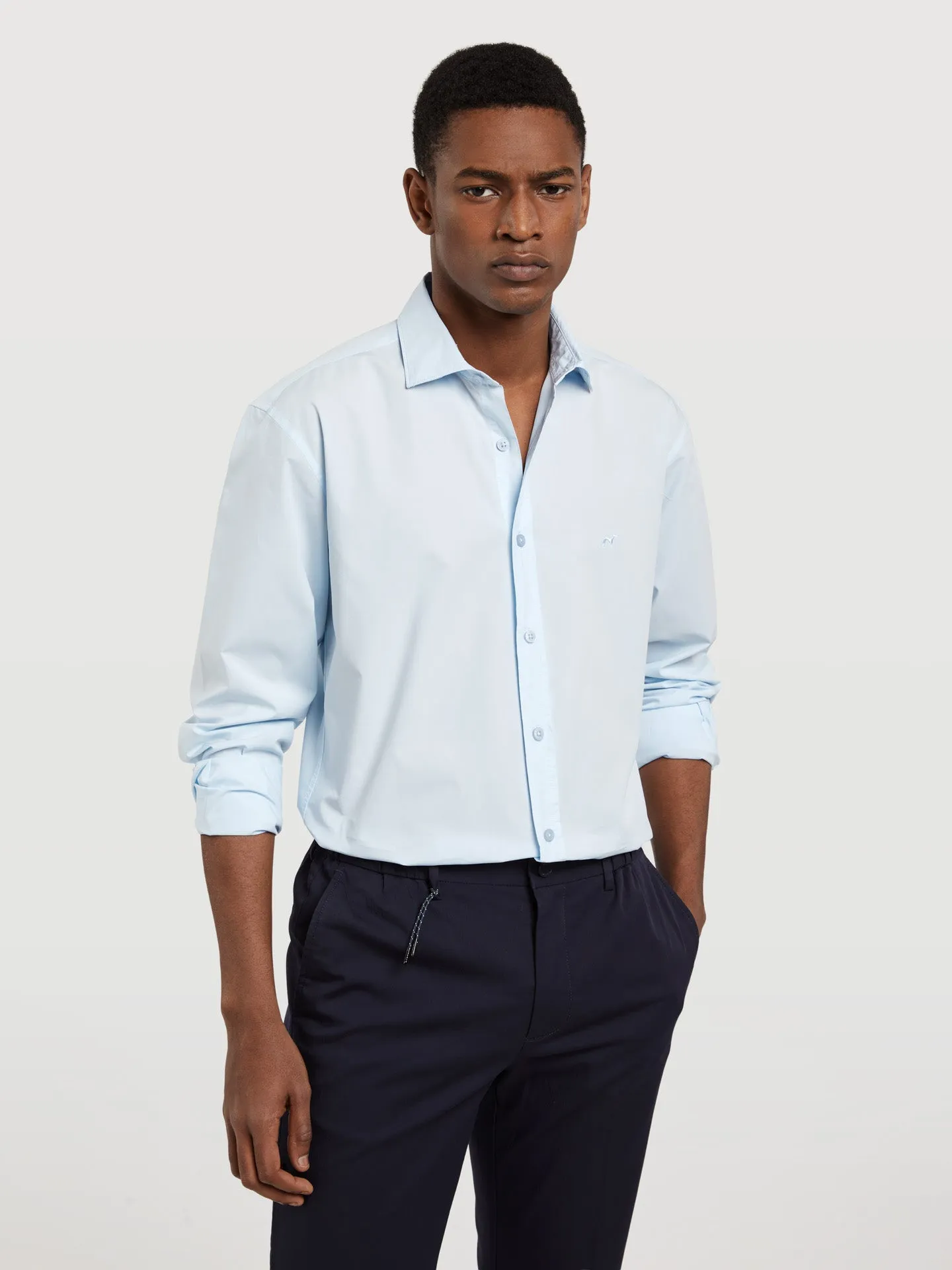 Slim fit poplin faded shirt