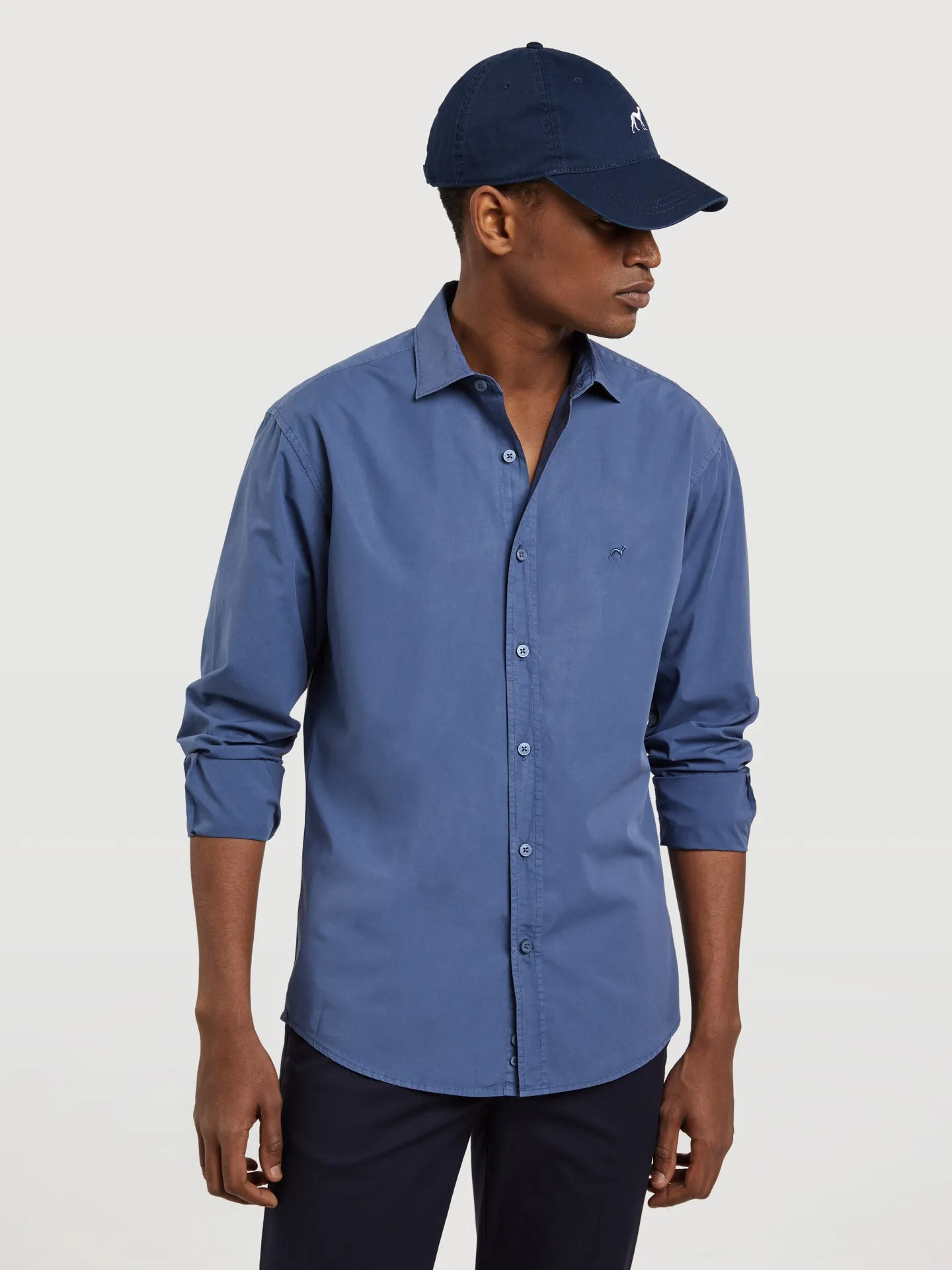 Slim fit poplin faded shirt