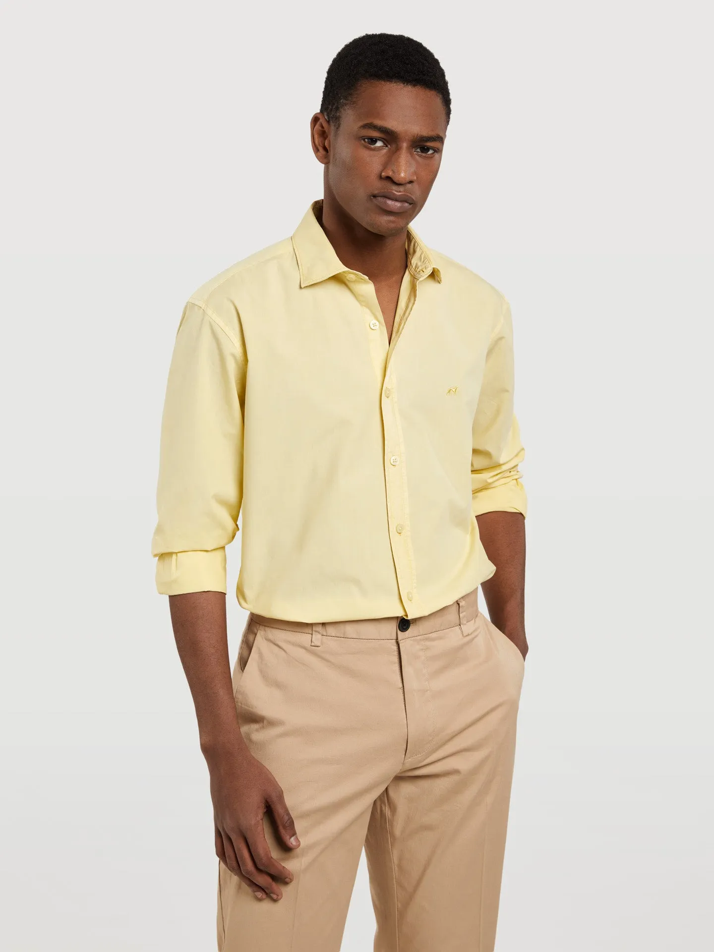 Slim fit poplin faded shirt