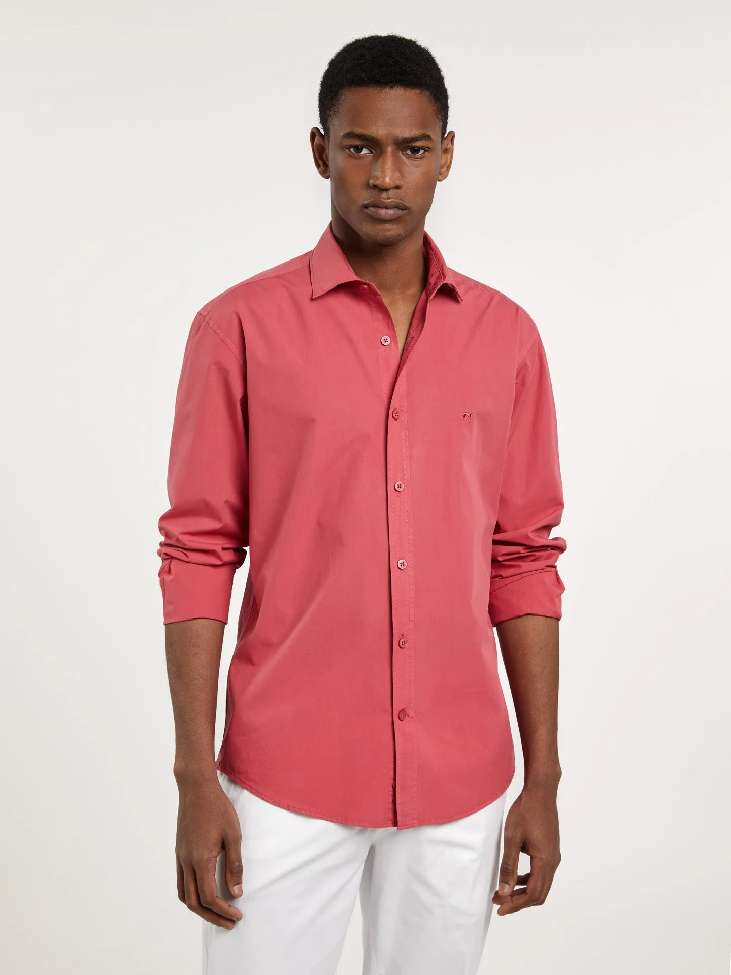 Slim fit poplin faded shirt