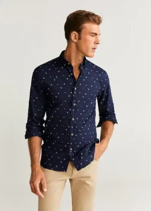 Slim Fit Printed Cotton Shirt