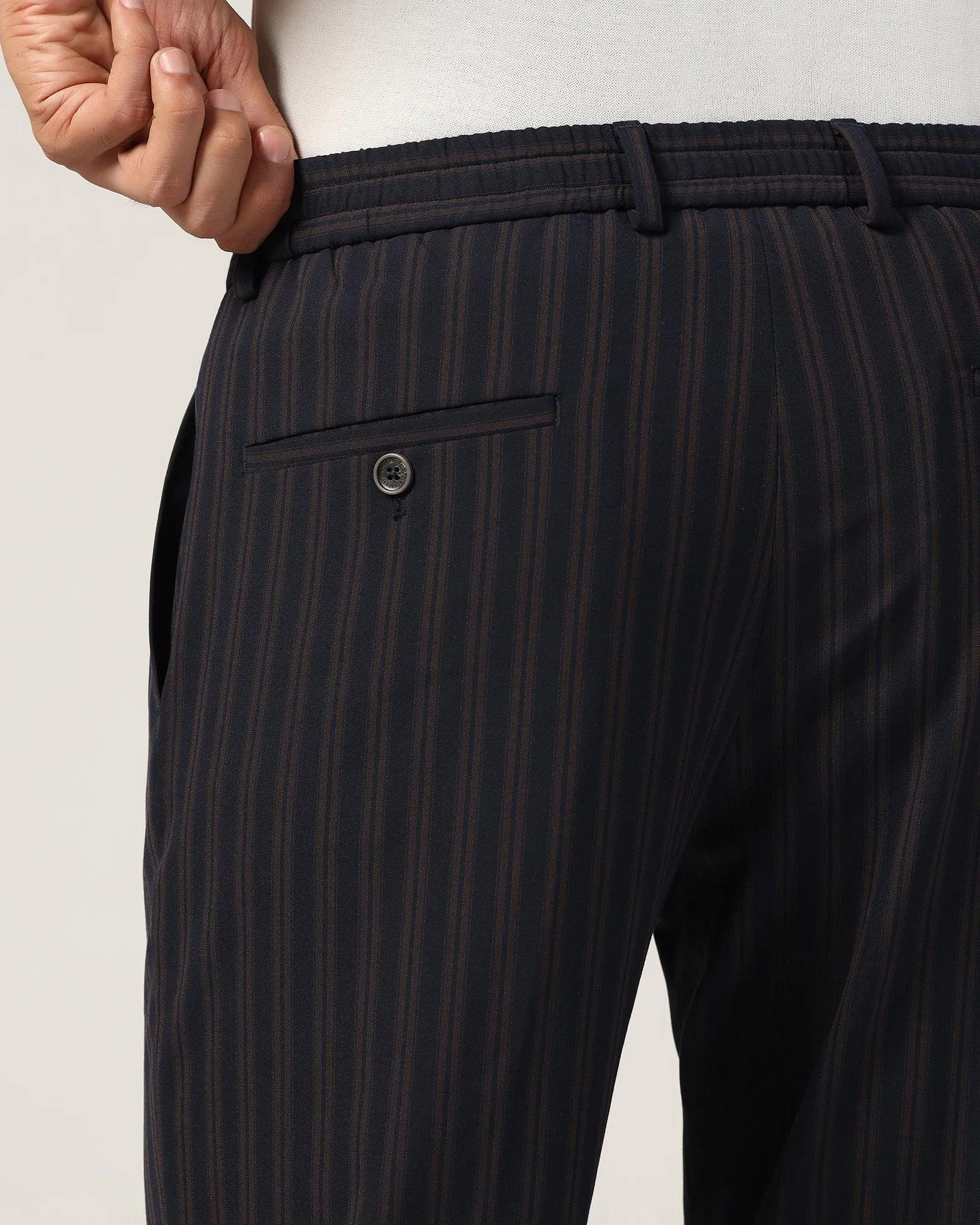 Sneaker Fit Brown Stripe Pant - Polo