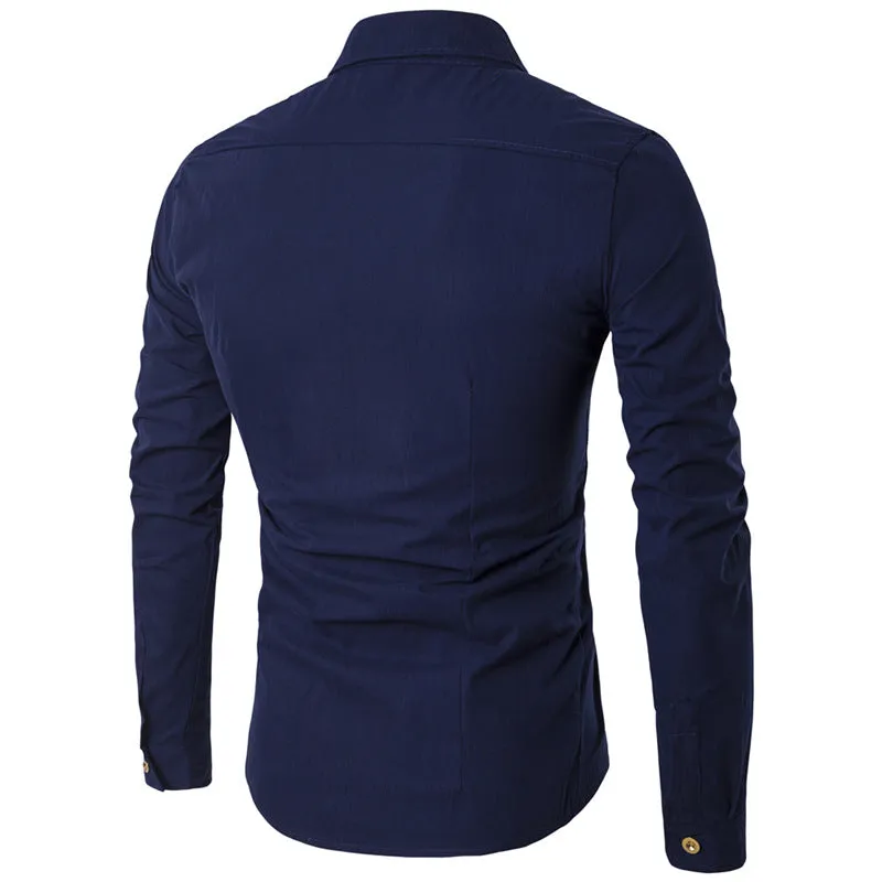 Stand Collar Designer Shirts for Men Casual Fashion Oblique Asymmetric