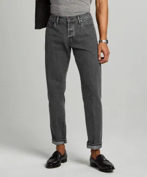 Straight Fit Japanese Selvedge Jean in Concrete Wash