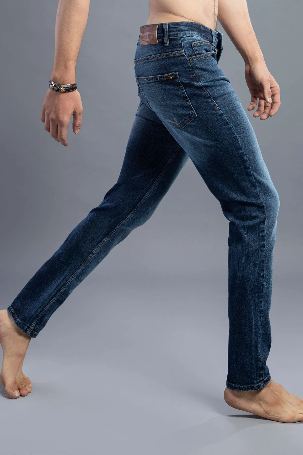 Stretchable Slim Fit Jeans (Mid Blue)